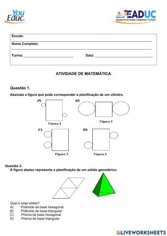 Atividade de matemática