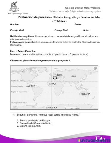 Evaluación de Entorno geográfico de Roma