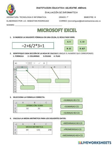 Evaluación excel