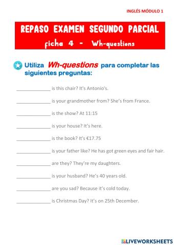 Ficha 4 wh-questions