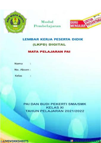 LKPD Kutbah , Tabligh dan Dakwah