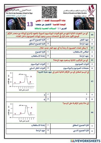 اختياري 13 جهد الفعل الجهاز العصبي