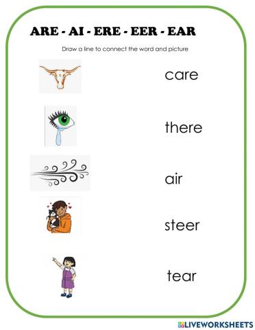 Are, air, ere, ear, eer review