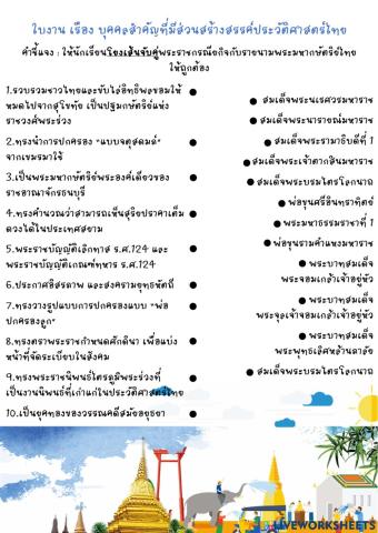 บุคคลสำคัญที่มีส่วนสร้างสรรค์ประวัติศาสตร์ไทย