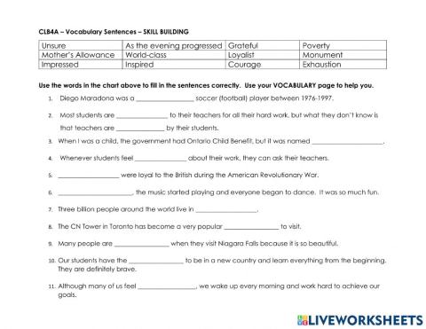 Reading and Writing Vocab