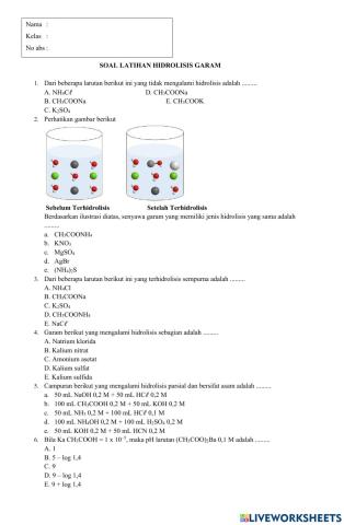 Latihan Soal Hidrolisis