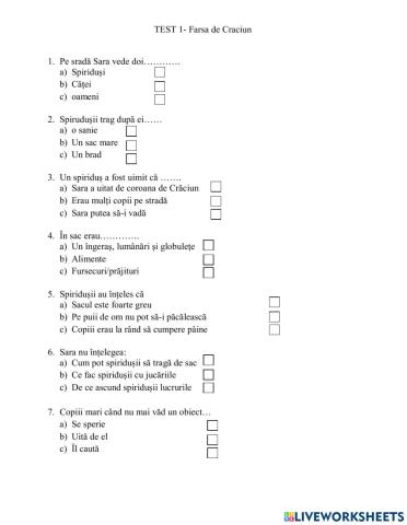 Farsa de Craciun- Test 2