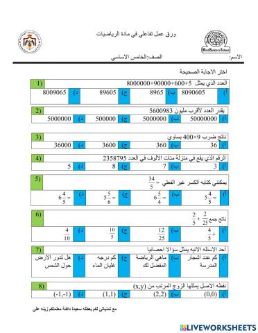 ورقه عمل