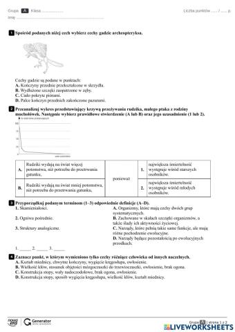 Ewolucja życia -karta pracy 2