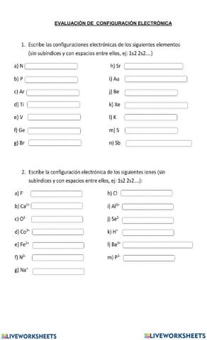 Configuración electrónica