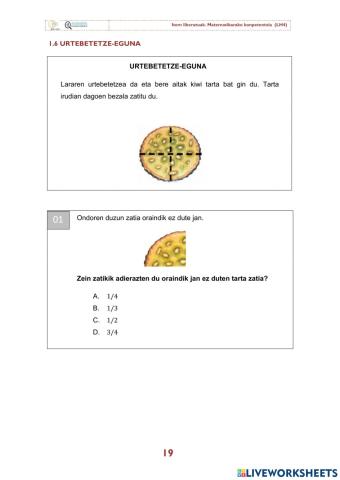 Urtebetetzea matematika