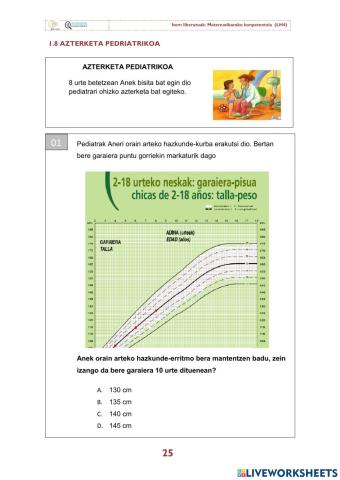 Azterketa pediatrikoa matematika