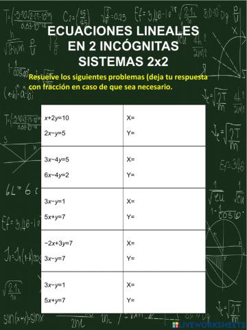 Ecuaciones lineales en 2 incognitas