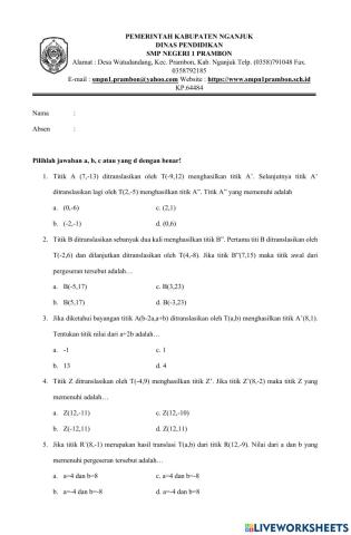 Latihan soal translasi berulang