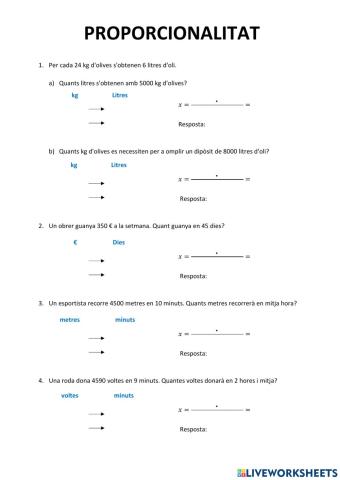 Proporcionalitat directa 1