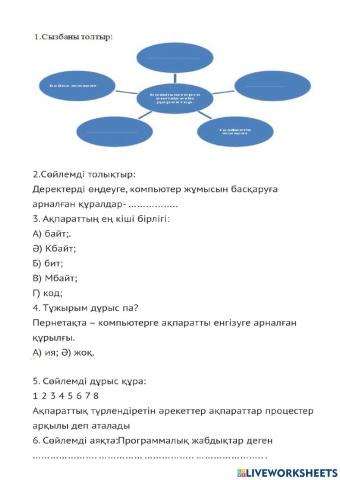 Инфо сабак сурактар