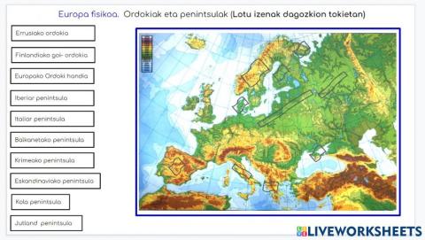 Europako ordokiak eta penintsulak