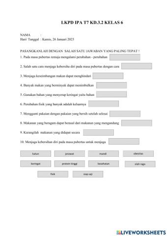 IPA Tema 7 Sub Tema 2 Kelas 6