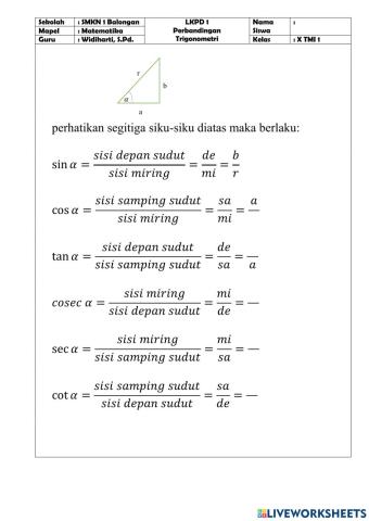 Perbandingan Trigonometri