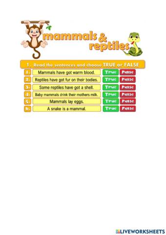 Mammals VS Reptiles