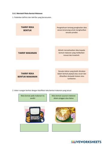 2.6.1 mentakrif reka bentuk makanan