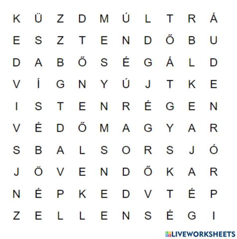 Budakeszi wordsearch