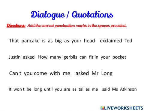 Quotation Marks and Punctuation in Quotations