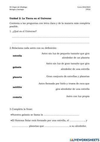 Examen del Universo