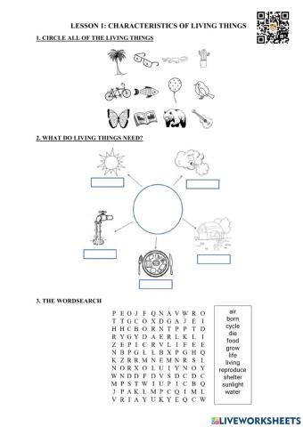 Lesson 1.CHARACTERISTICS OF LIVING THINGS