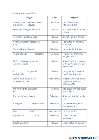 Adverbial suffixes 4