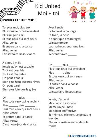 Chanson toi+moi