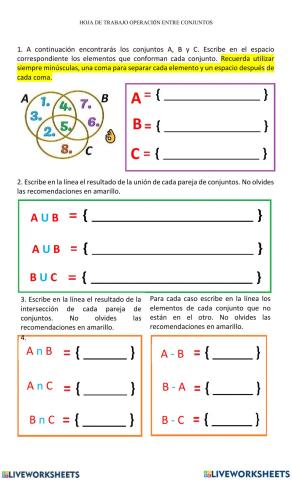 OPERACIONES DE CONJUNTOS 