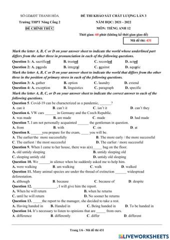 Đề 10 - Nông Cống 2 -21-22