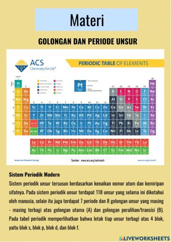 Sistem Periodik Unsur Bagian VI . 1