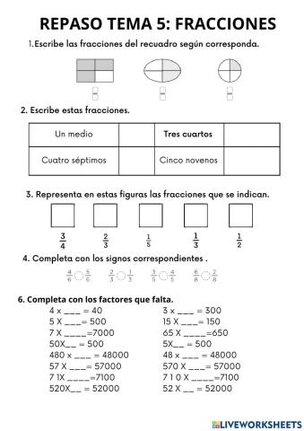 Repaso de las fracciones