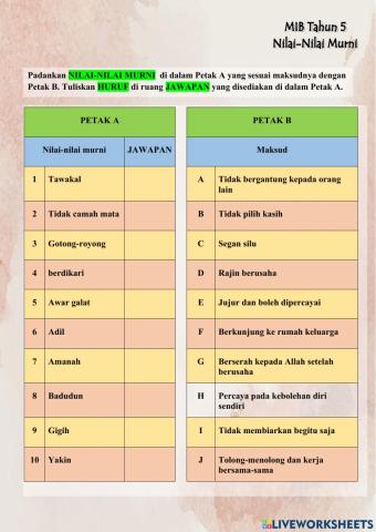 Nilai-Nilai Murni