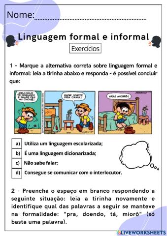 Linguagem formal e informal