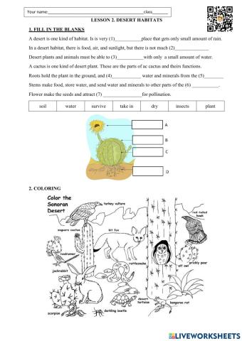 Lesson 2. desert habitats