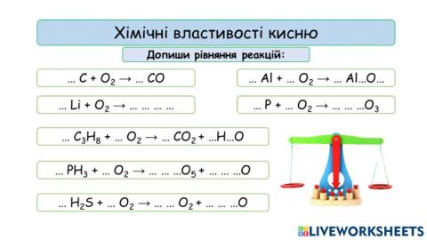 Хімічні властивості кисню