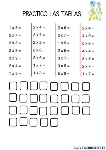 Tablas de multiplicar