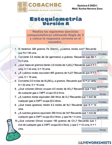 Calculos estequiométricos-A