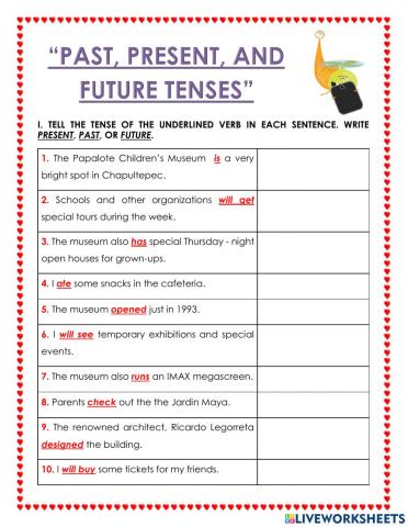 Present, past & future tenses