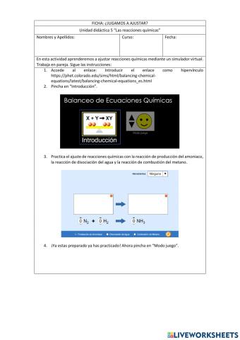 Ajuste de reacciones químicas