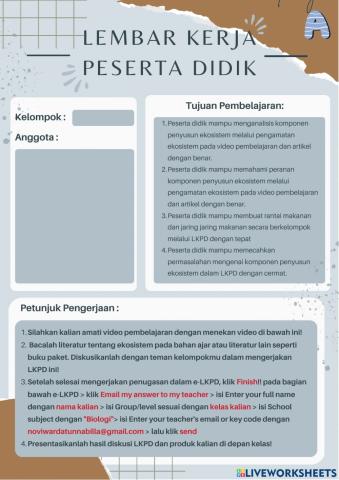 LKPD Ekosistem Pertemuan 1 (Kode A)