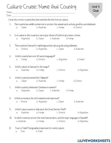 SS unit 4 Quiz