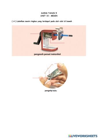 Mesin : SAINS TAHUN 5