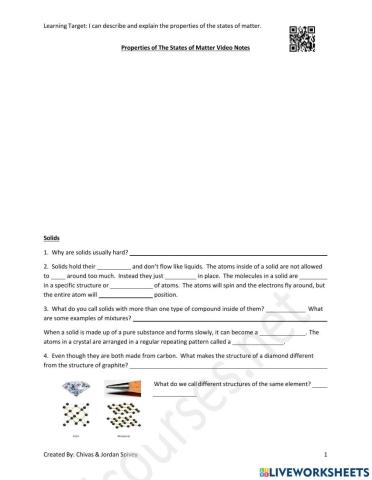 States of Matter Video Notes