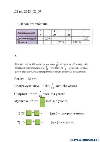 Відсотки від числа