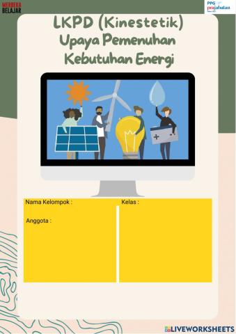 LKPD Kinestetik Upaya Pemenuhan Kebutuhan Energi