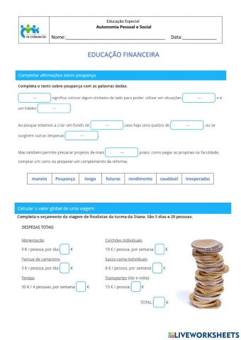 Educação Financeira-Aprende a poupar